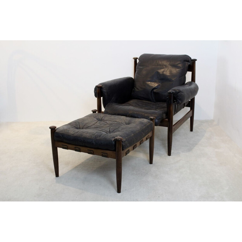 Vintage armchair and ottoman "Armiral" by Erik Merthen for Ire Möbler