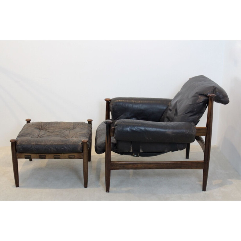 Vintage armchair and ottoman "Armiral" by Erik Merthen for Ire Möbler