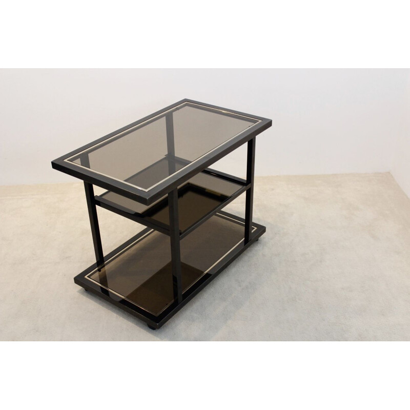 Vintage black serving cart by Roger Vanhevel