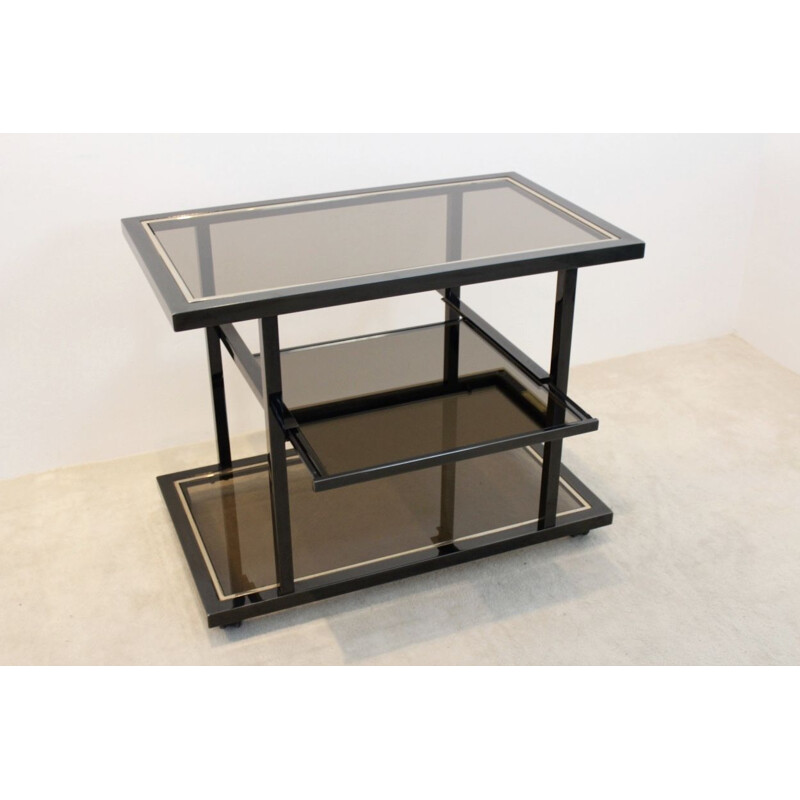 Vintage black serving cart by Roger Vanhevel