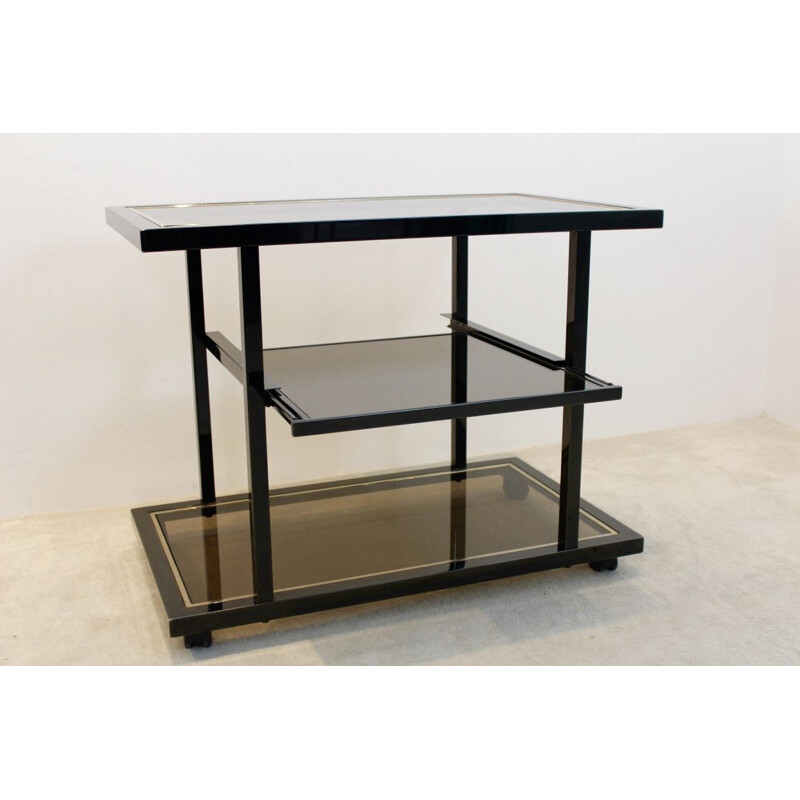 Vintage black serving cart by Roger Vanhevel