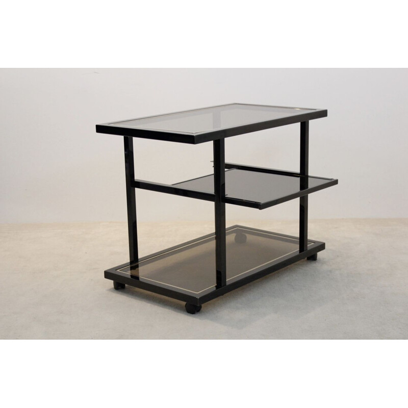 Vintage black serving cart by Roger Vanhevel