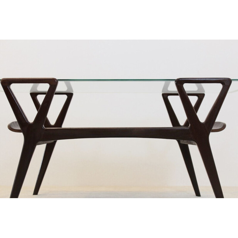 Scandinavische vintage salontafel van teakhout en glas, 1960