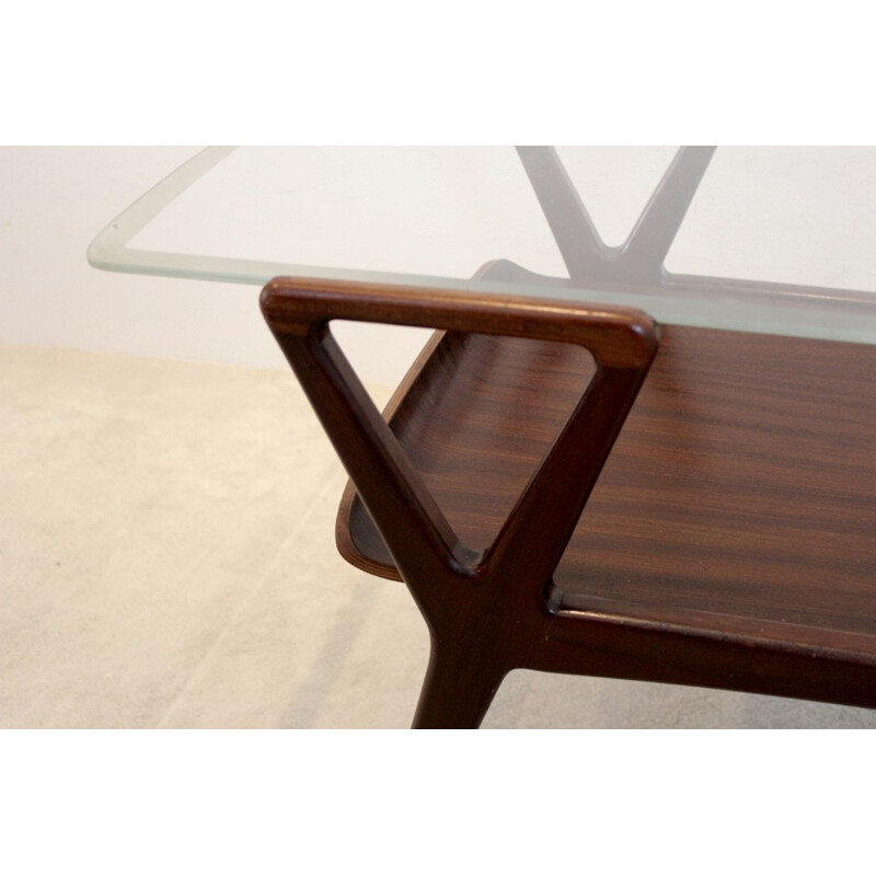 Skandinavischer Vintage-Couchtisch aus Teakholz und Glas, 1960