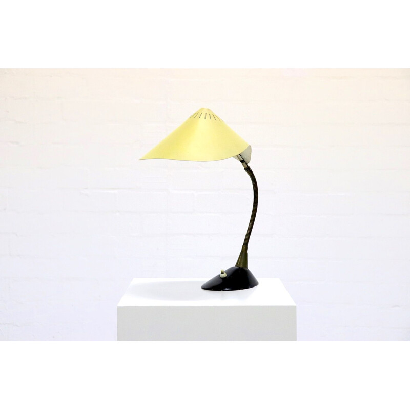 Vintage desk lamp in yellow metal by Cosack Leuchten