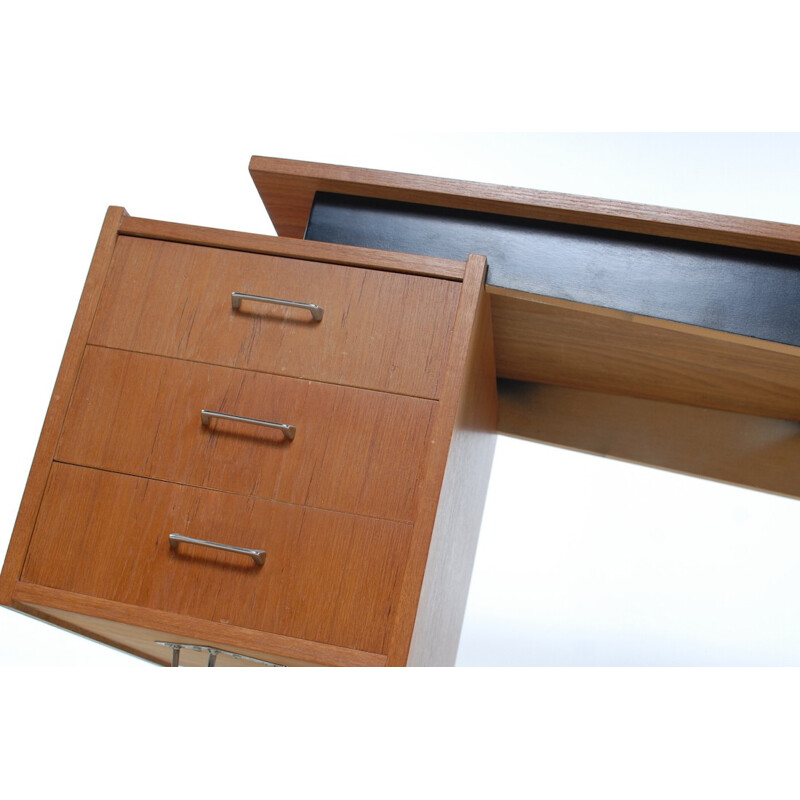 Vintage desk in teak and steel, Cees BRAAKMAN - 1960s