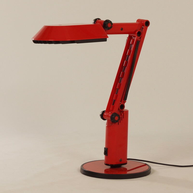 Vintage red desk lamp by Ahlstrom and Ehrich Design for Fagerhults