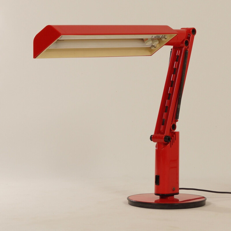 Vintage red "Lucifer" Desk Lamp by Fagerhults