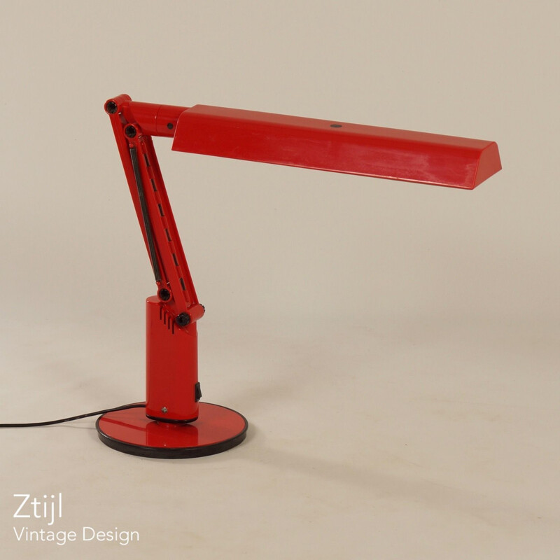 Vintage red "Lucifer" Desk Lamp by Fagerhults