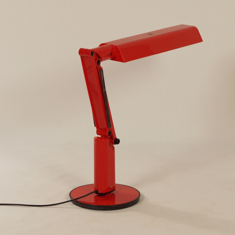 Vintage red "Lucifer" Desk Lamp by Fagerhults