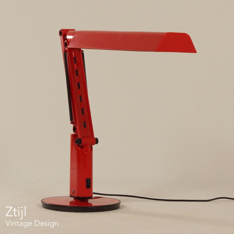 Vintage red "Lucifer" Desk Lamp by Fagerhults