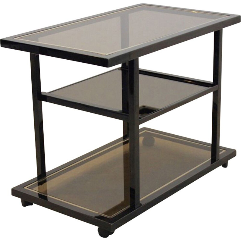 Vintage black serving cart by Roger Vanhevel