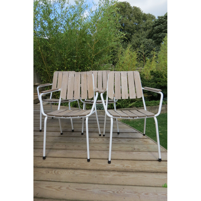 Set of 4 danish vintage garden chairs by Daneline