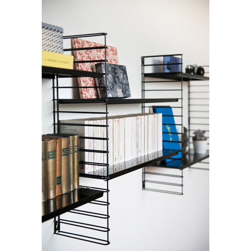 Modular shelves system Tomado in black metal by Adriaan Dekker
