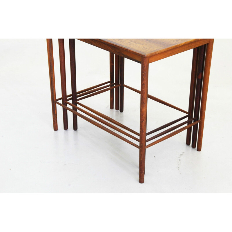 Set of 3 nesting tables in mahogany, Grete JALK - 1960s