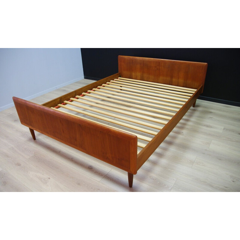 Vintage Danish double bed in teak