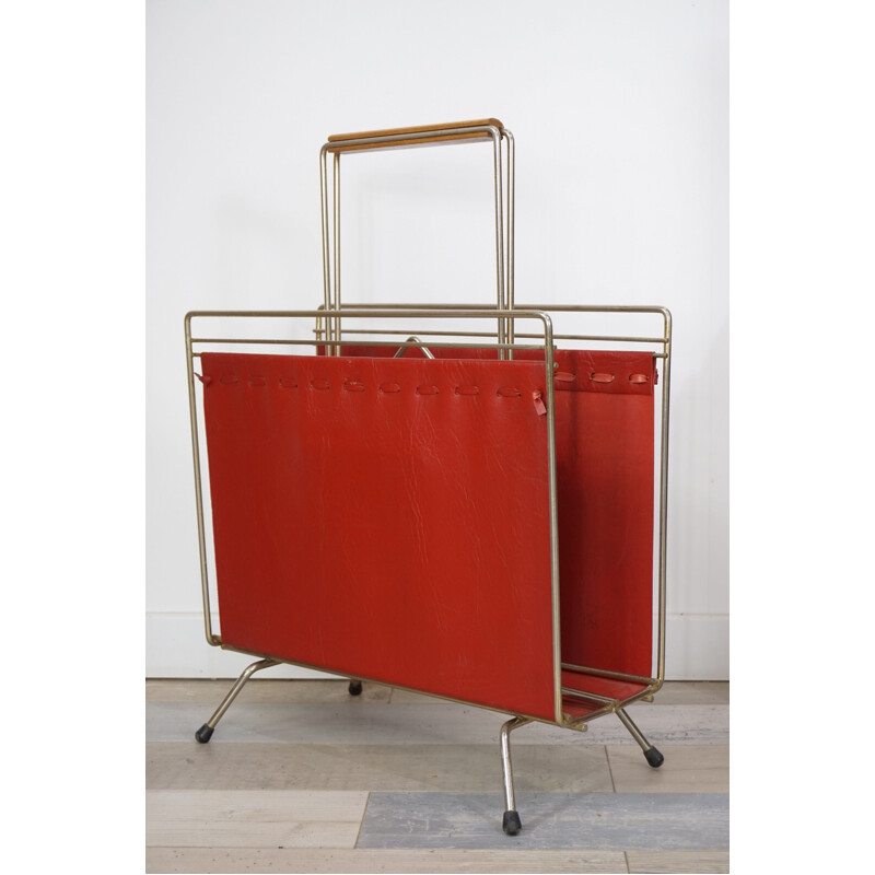 Vintage magazine rack in metal