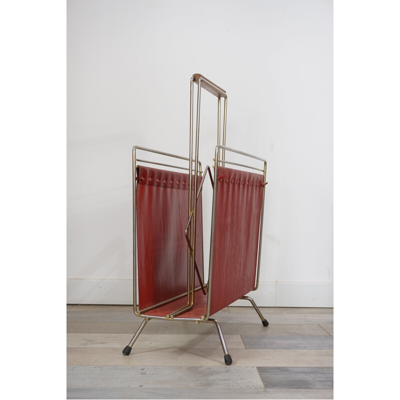 Vintage magazine rack in metal