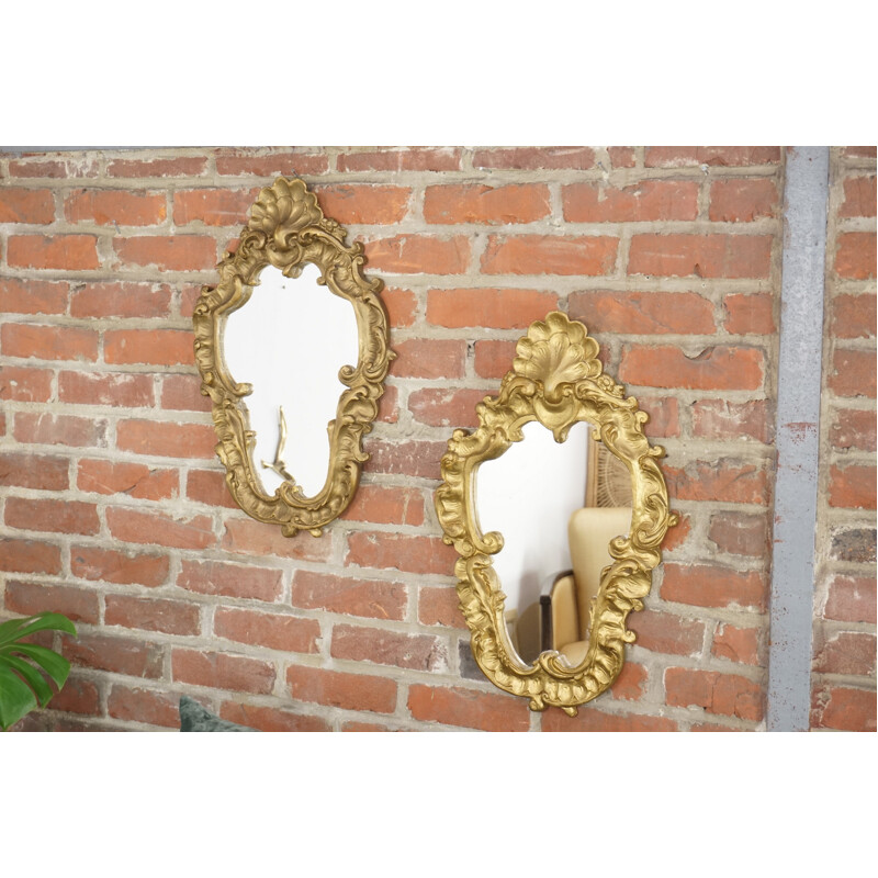 Vintage set of 2 carved plaster mirrors