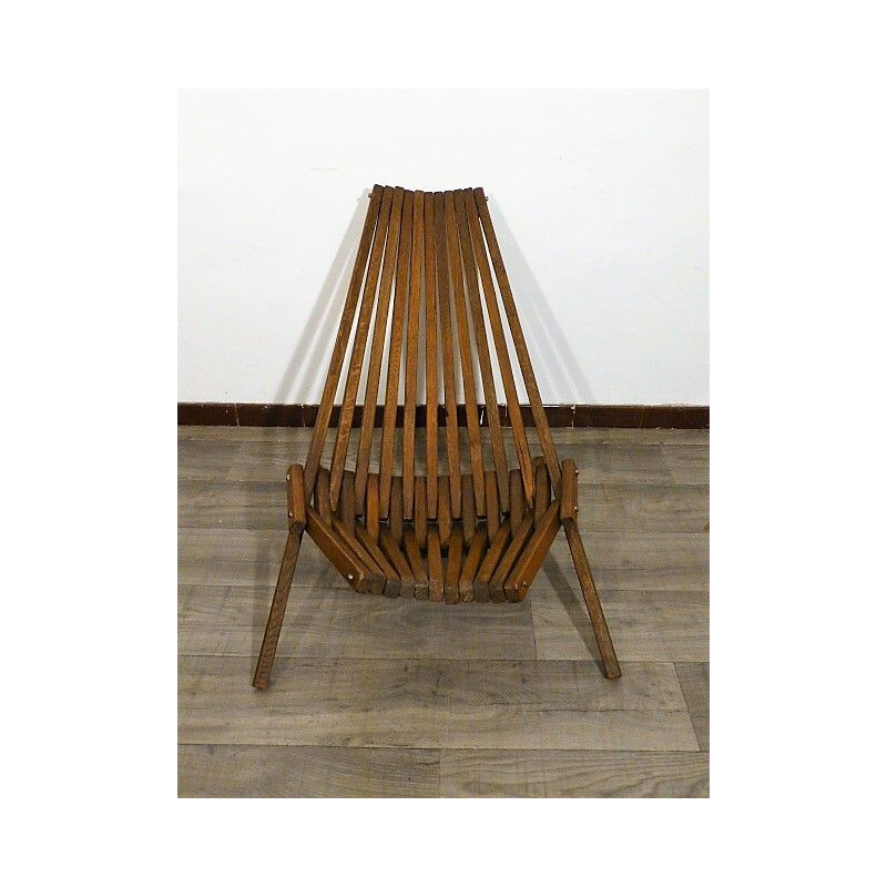 Vintage folding armchair in teak