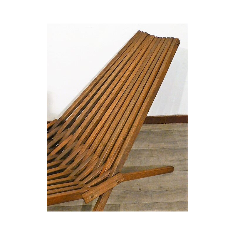 Vintage folding armchair in teak