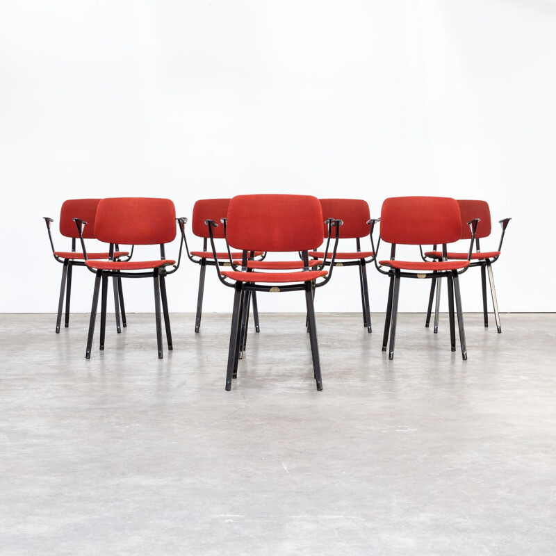 Vintage set of 8 "revolt" chairs by Friso Kramer for Ahrend