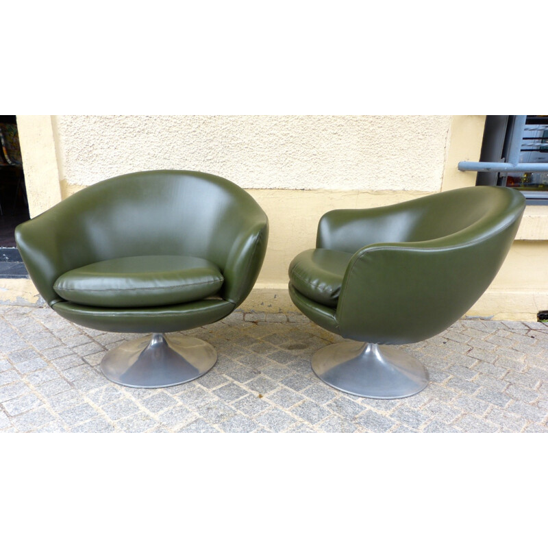 Pair of vintage armchairs, SOUPLINA - 1970s