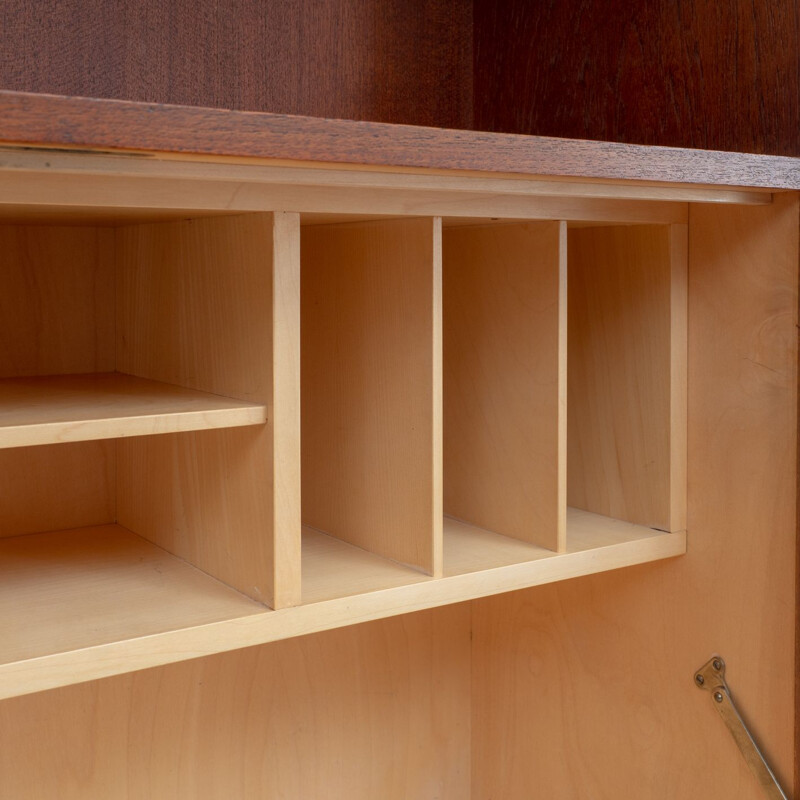 Vintage wall desk with bar in teak