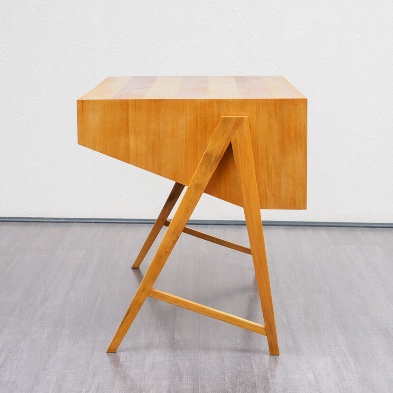 Bicolored Small Vintage desk in ashmood with drawers