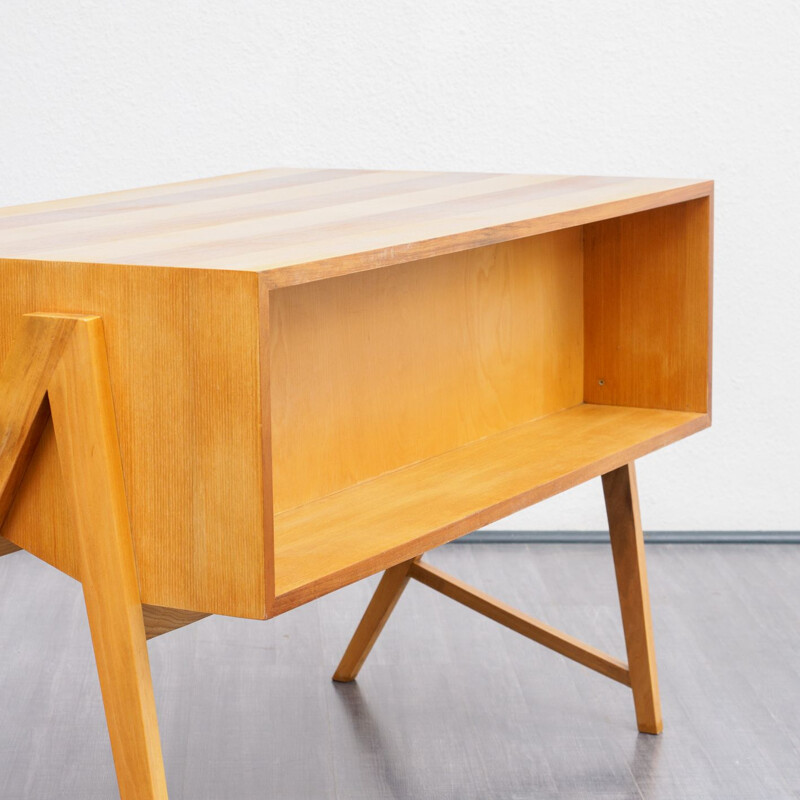 Bicolored Small Vintage desk in ashmood with drawers