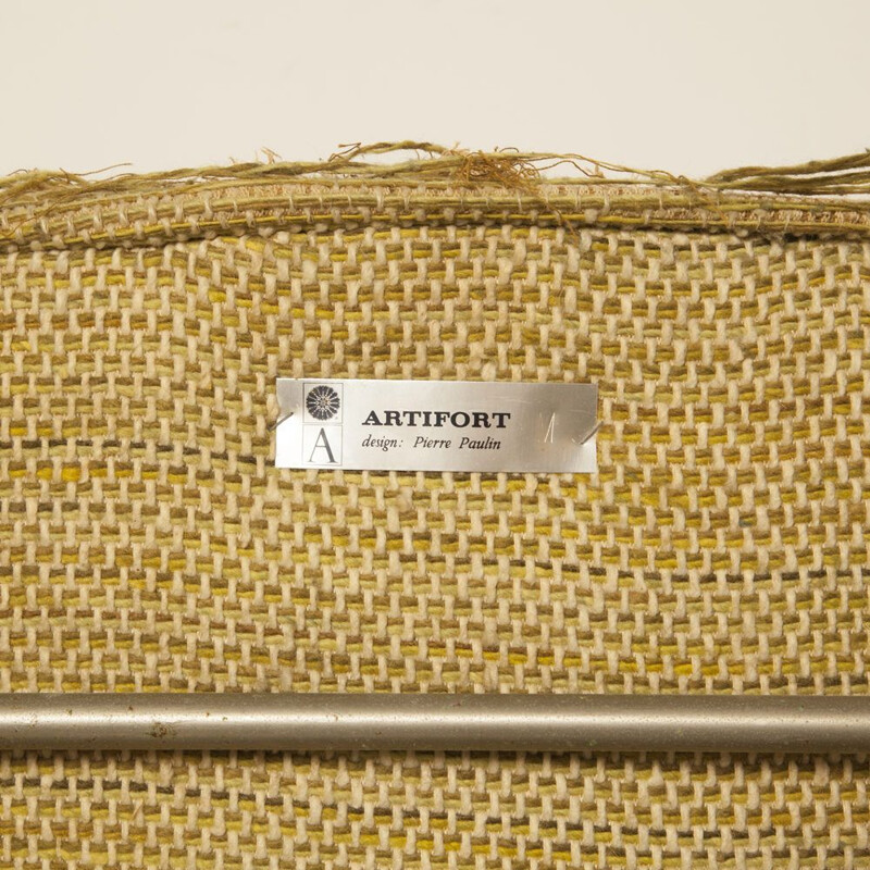 Fauteuil Vintage en laine et acier par Pierre Paulin Artifort
