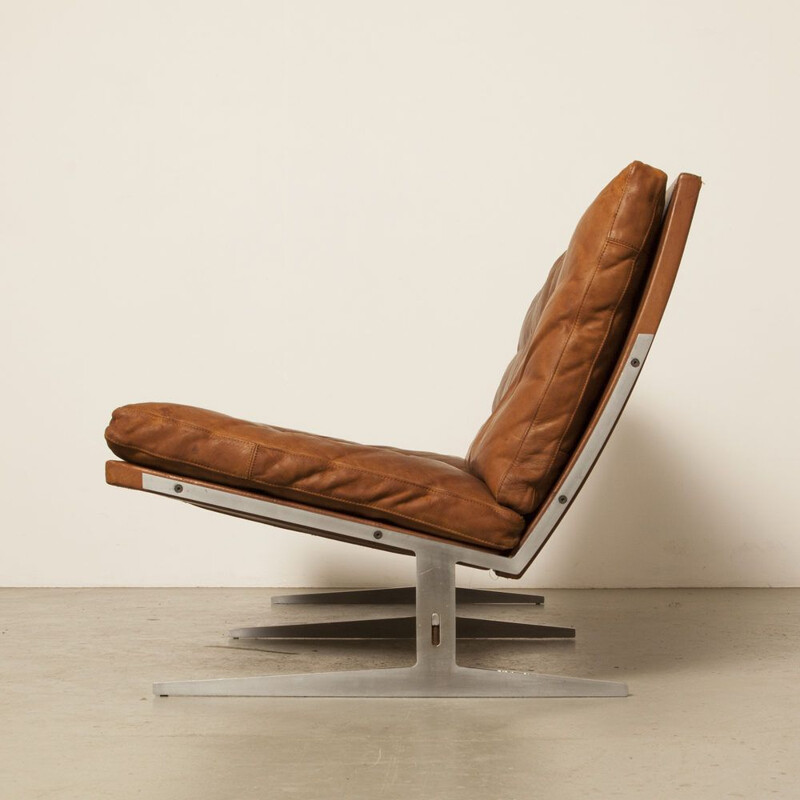 Vintage sofa by Preben Fabricius and Jørgen Kastholm brown leather