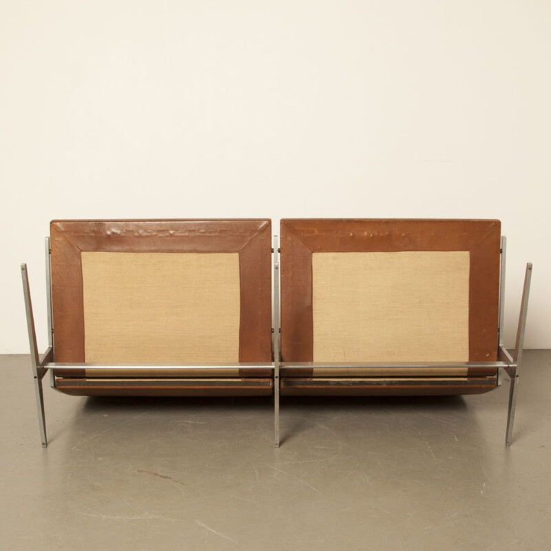 Canapé Vintage par Preben Fabricius et Jorgen Kastholm en cuir marron