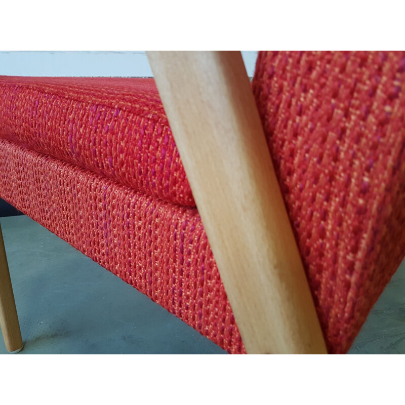 Vintage red armchair by Broderna Johanson