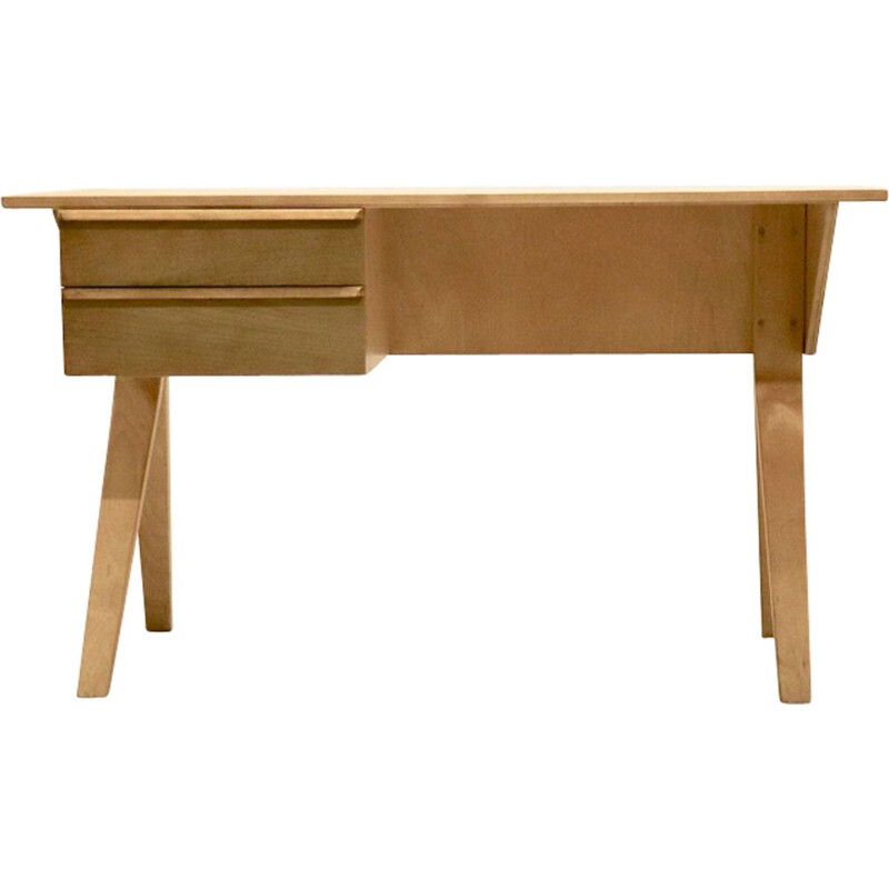 Vintage desk "EB02" in plywood by Cees Braakman for Pastoe