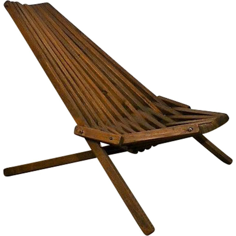 Vintage folding armchair in teak