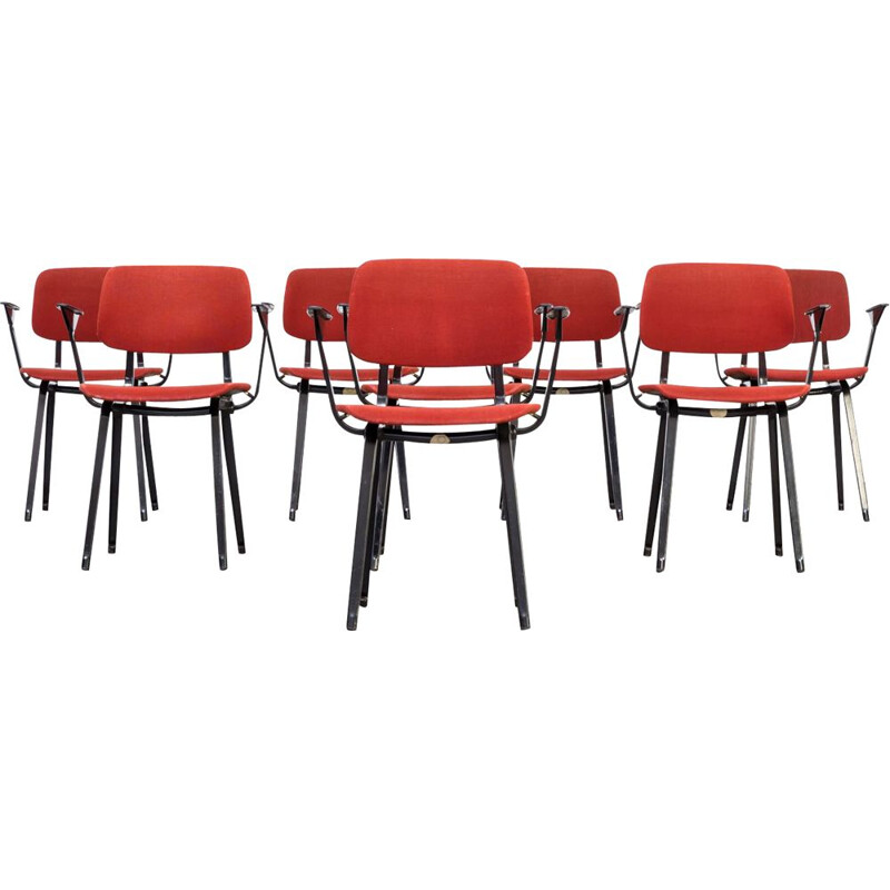 Vintage set of 8 "revolt" chairs by Friso Kramer for Ahrend