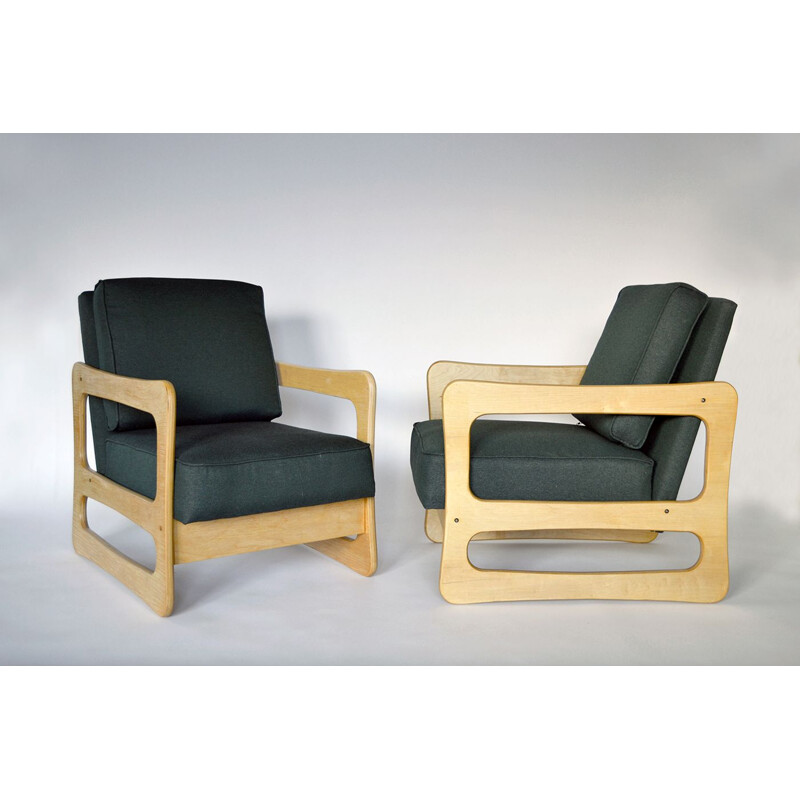 Set of 2 vintage armchairs by Brigita Adamonienė for Vilniaus Baldų Kombinatas