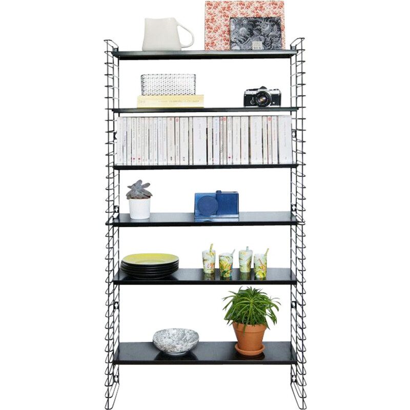 Modular shelves system Tomado in black metal by Adriaan Dekker