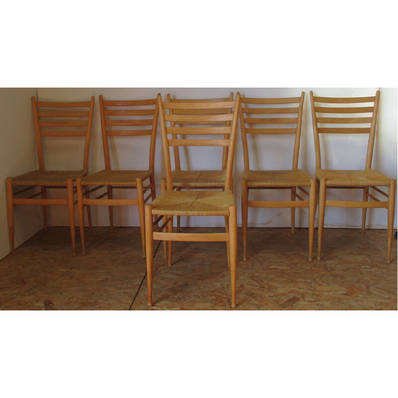 Set of 6 Vintage chairs by Chiavari for Gio Ponti 