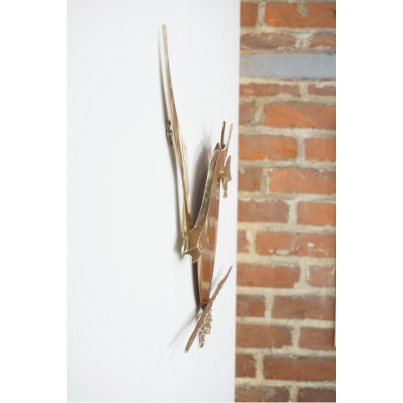 Vintage wall sculpture in brass and copper
