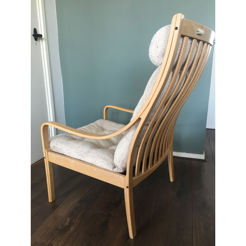 Scandinavian Vintage Chair in beech and wool