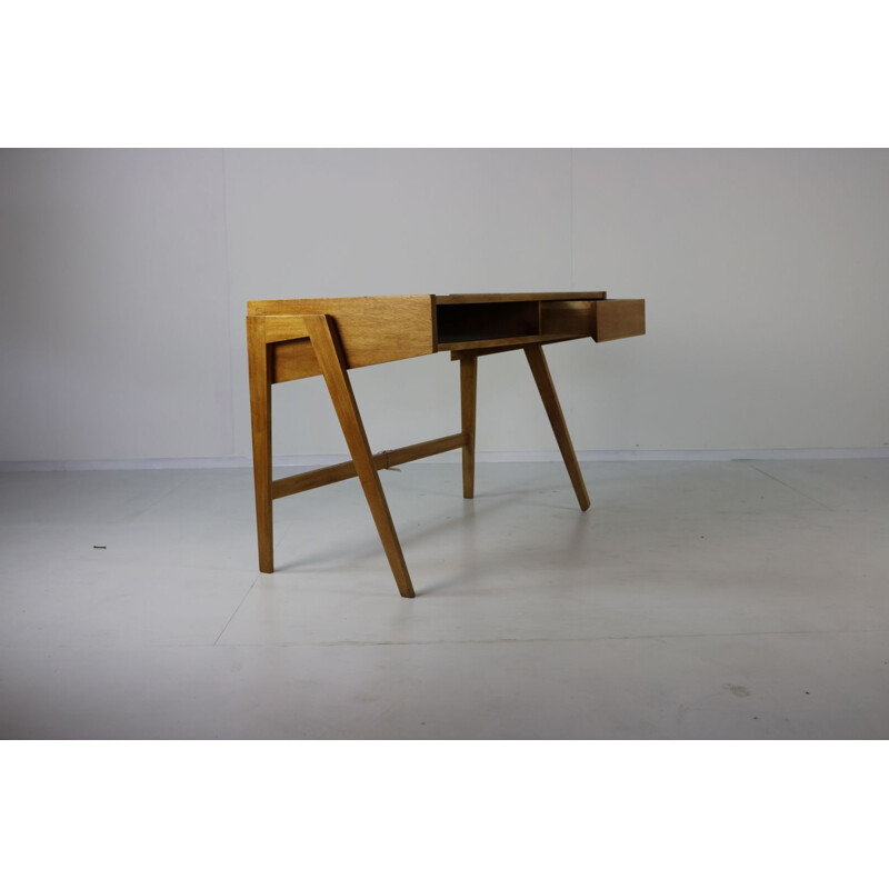 Bureau Vintage de formica et bois avec tiroir