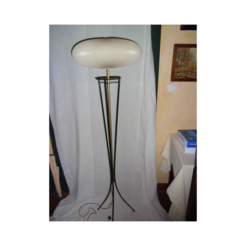 Lampe Vintage en laiton et en acier pour Maison Rispal
