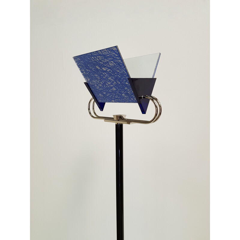 Vintage floor lamp "Triana" in glass and metal by la maison Arteluce