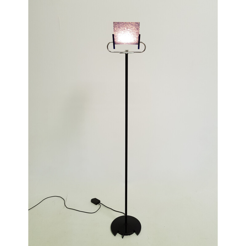 Vintage floor lamp "Triana" in glass and metal by la maison Arteluce