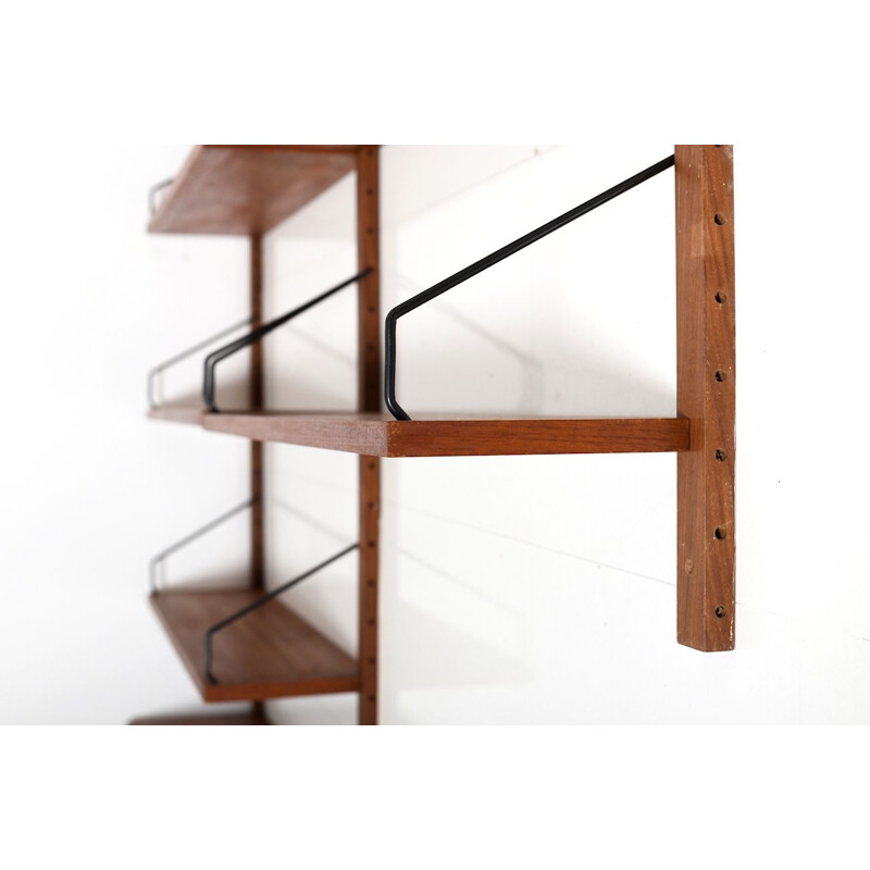 Vintage wall system in teak by Poul Cadovius
