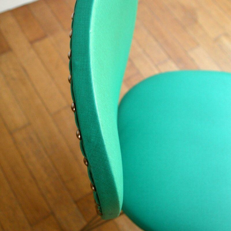 Set of 6 vintage green chairs