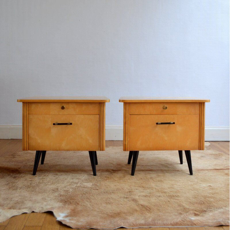 Vintage 2 bedisde tables in lacquered wood