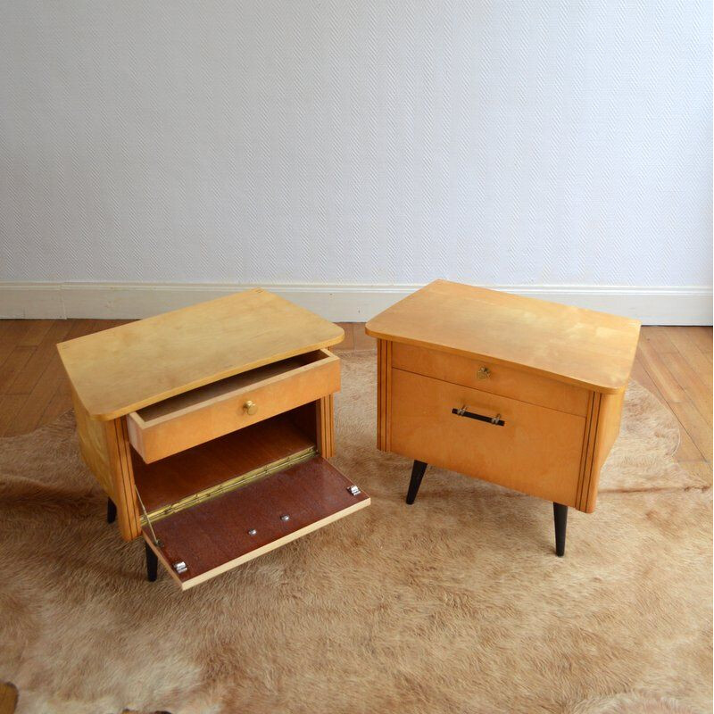 Vintage 2 bedisde tables in lacquered wood